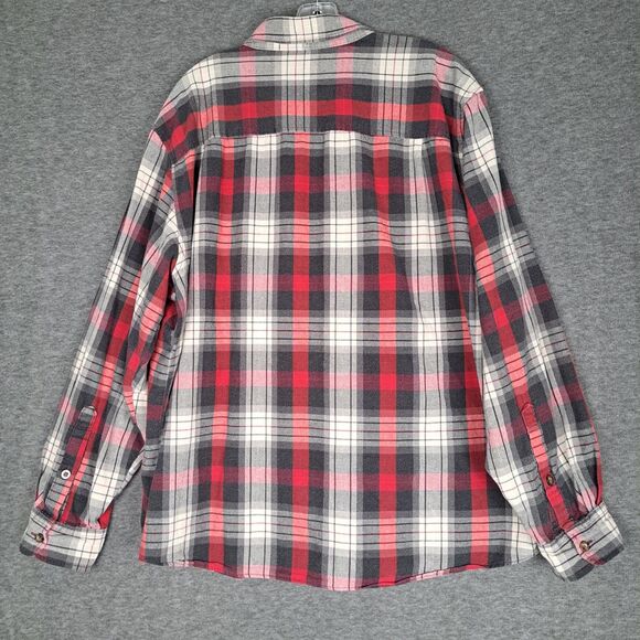 Vintage Y2K Woolrich Red & White Plaid Cotton Flannel Shirt XXL - Picture 2 of 12